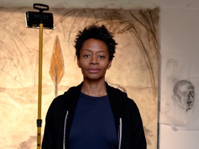 Kara Walker photographed in her studio in 2019 (detail).