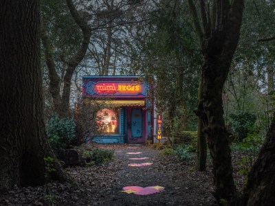 Installation view of ‘Rachel Maclean: Mimi’ at Jupiter Artland, 2021.