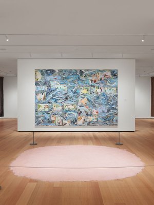 Installation view of ‘New Grit: Art & Philly Now’, showing work by Mi-Kyoung Lee and Jane Irish.