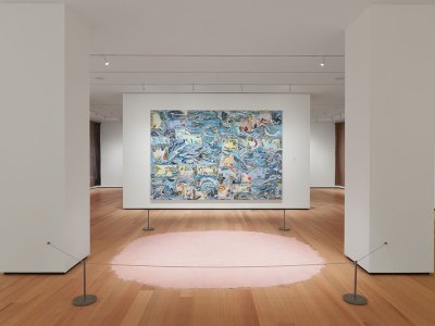 Installation view of ‘New Grit: Art & Philly Now’, showing work by Mi-Kyoung Lee and Jane Irish.