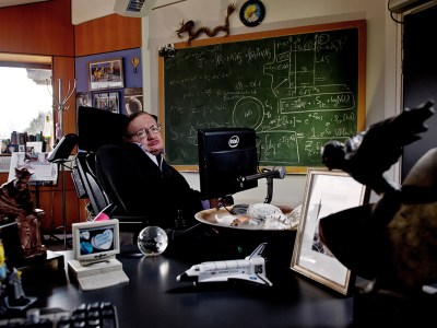 Stephen Hawking in his office at the Department of Advanced Mathematics and Theoretical Physics, University of Cambridge, commissioned by the Science Museum Group in 2011 to mark Hawking’s 70th birthday.