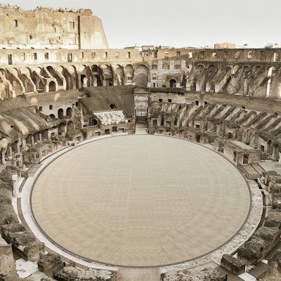 A rendering of the plans for the new Colosseum floor.