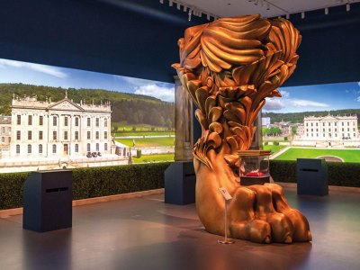 Installation view of ‘Treasures from Chatsworth’, exhibited at Sotheby’s New York in 2019.