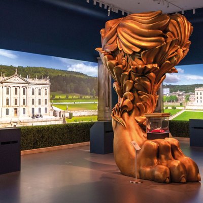 Installation view of ‘Treasures from Chatsworth’, exhibited at Sotheby’s New York in 2019.