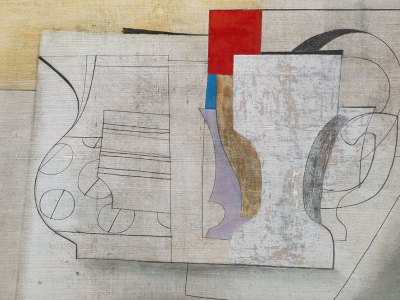 June 16-47 (still life) (detail; 1947), Ben Nicholson. Private collection.