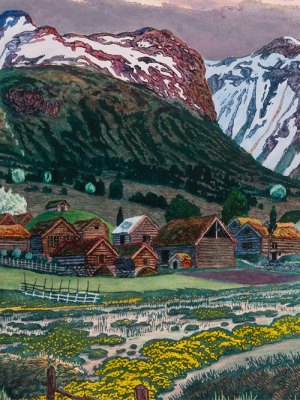 Marsh Marigold Night (before 1915; detail), Nikolai Astrup. Savings Bank Foundation DNB / KODE Art Museums and Composer Homes, Bergen