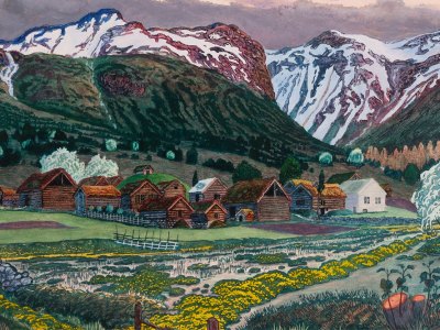 Marsh Marigold Night (before 1915; detail), Nikolai Astrup. Savings Bank Foundation DNB / KODE Art Museums and Composer Homes, Bergen