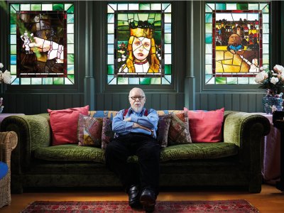 Peter Blake photographed at home in 2015.