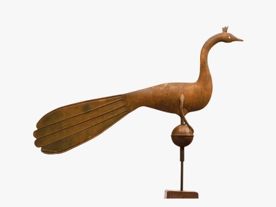 Peacock weather vane (c. 1860–75), unidentified artist. Museum of Fine Arts, Boston
