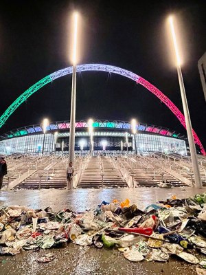 Post-match analysis: Wembley Stadium after the UEFA Euro 2020 Championship Final in July 2021.
