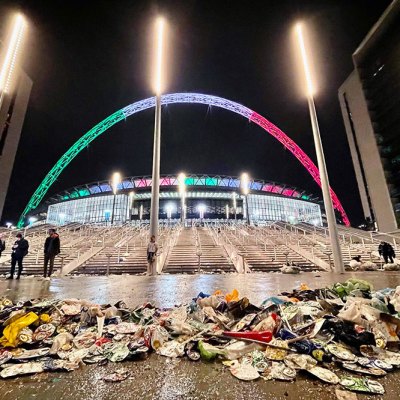 Post-match analysis: Wembley Stadium after the UEFA Euro 2020 Championship Final in July 2021.