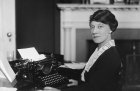 Woman working in an office in the United States, c. 1921.