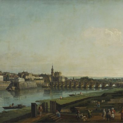 Dresden from the Right Bank of the Elbe Above the Augustus Bridge (detail; 1747), Bernardo Bellotto.