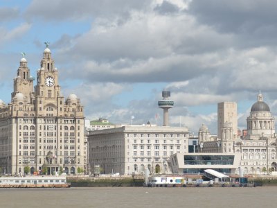 The Royal Liver Building, the Cunard Building and the Port of Liverpool Building (known as The Three Graces), situated on Liverpool's Pier Head.