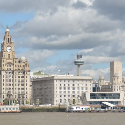 The Royal Liver Building, the Cunard Building and the Port of Liverpool Building (known as The Three Graces), situated on Liverpool's Pier Head.
