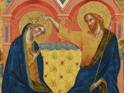 The Coronation of the Virgin (detail; 1358), Paolo Veneziano. The Frick Collection, New York