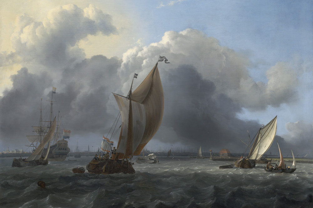 Ships in a Gale on the IJ before the City of Amsterdam (1666), Ludolf Bakhuizen.