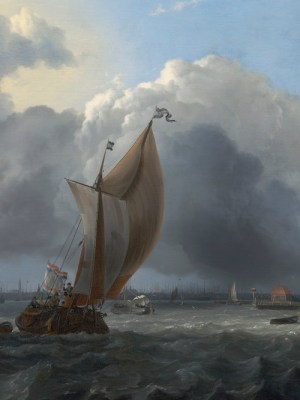 Ships in a Gale on the IJ before the City of Amsterdam (1666), Ludolf Bakhuizen.