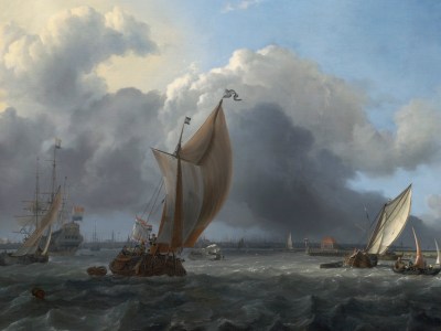 Ships in a Gale on the IJ before the City of Amsterdam (1666), Ludolf Bakhuizen.