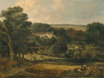 View Near Norwich with Harvesters (detail; 1810–21), John Crome.