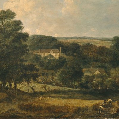 View Near Norwich with Harvesters (detail; 1810–21), John Crome.