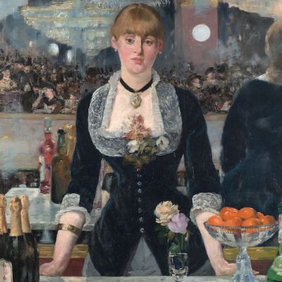 A Bar at the Folies-Bergère (detail; 1881–82), Édouard Manet.