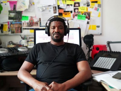 Emeka Ogboh in his Berlin studio – the physical one, anyway.