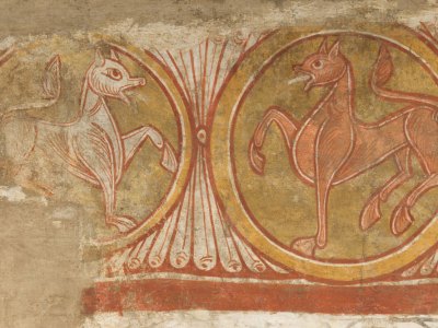 Detail of the camel from the Church of San Baudelio de Berlanga (first half 12th century; possibly 1129–34), made in Castile-León, Spain.