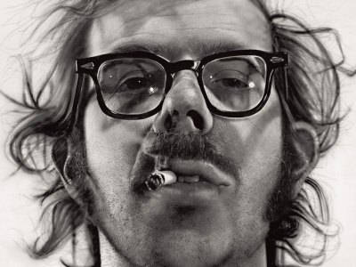 Big Self-Portrait (detail; 1967–68), Chuck Close.