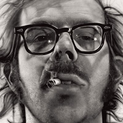 Big Self-Portrait (detail; 1967–68), Chuck Close.