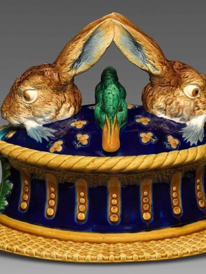 Game pie dish (shape no. 1990) made in 1876.