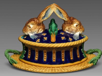 Game pie dish (shape no. 1990) made in 1876.