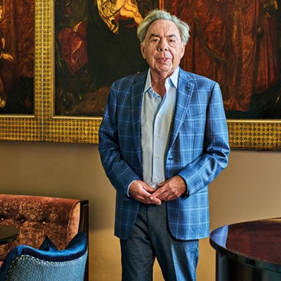 Andrew Lloyd Webber photographed in the Pre-Raphaelite Room at the Theatre Royal Drury Lane, London, in August 2021.