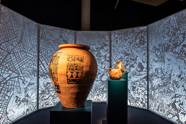 Installation view of ‘Drinking with the Gods’, La Cité du Vin, Bordeaux, 2021. Photo: Anaka