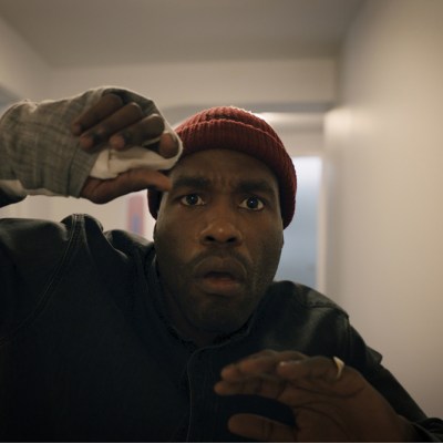 Yahya Abdul-Mateen II as Anthony McCoy in Candyman (2021; dir. Nia DaCosta).