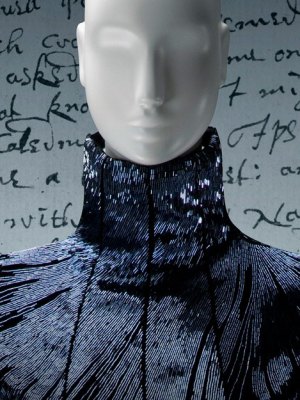 Detail of evening dress from the ‘In Memory of Elizabeth How, Salem, 1692’ ready-to-wear collection, Fall/Winter 2007. Peabody Essex Museum, Salem.