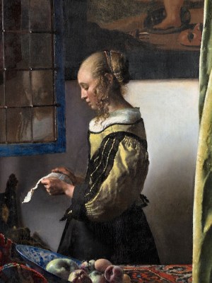 Girl Reading a Letter at the Open Window (detail; 1657–59), Johannes Vermeer.