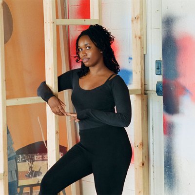 Tschabalala Self in her studio in New Haven, photographed in 2020.