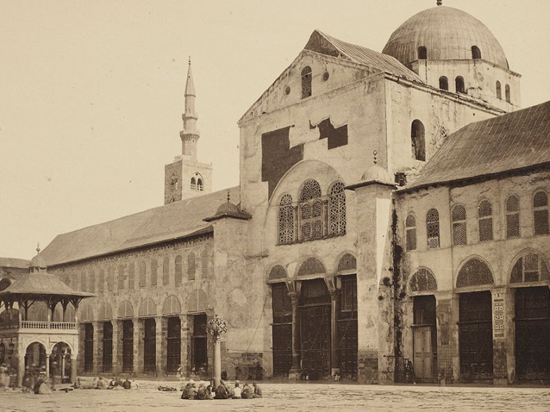 Courtyard facade of the Umayyad Mosque, Damascus (1862), Francis Bedford.