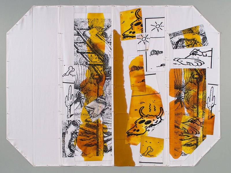 Where Everything is Twice, Airmail Painting No. 173 (2007), Eugenio Dittborn.