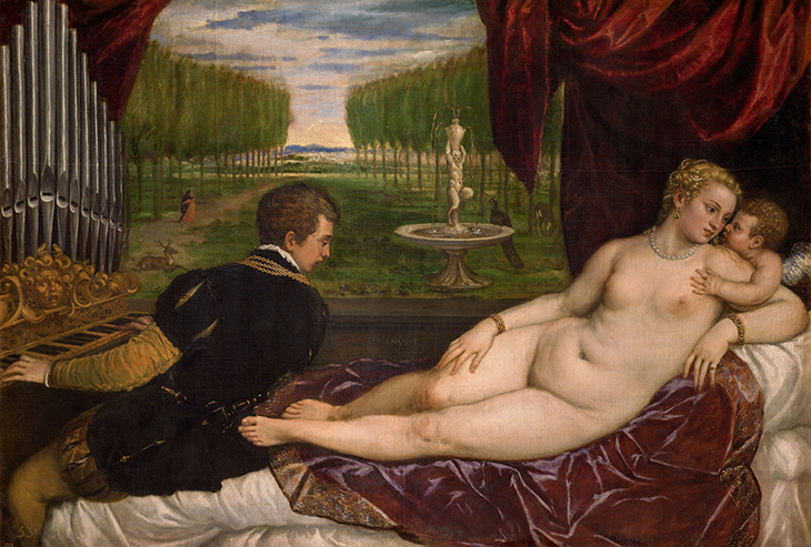 Venus with an Organist and Cupid (c. 1555), Titian.
