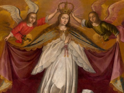 Patronage of the Virgin Immaculate over the Children of the Viceroy Count of Lemos (detail; c. 1672), workshop of Francisco de Escobar.