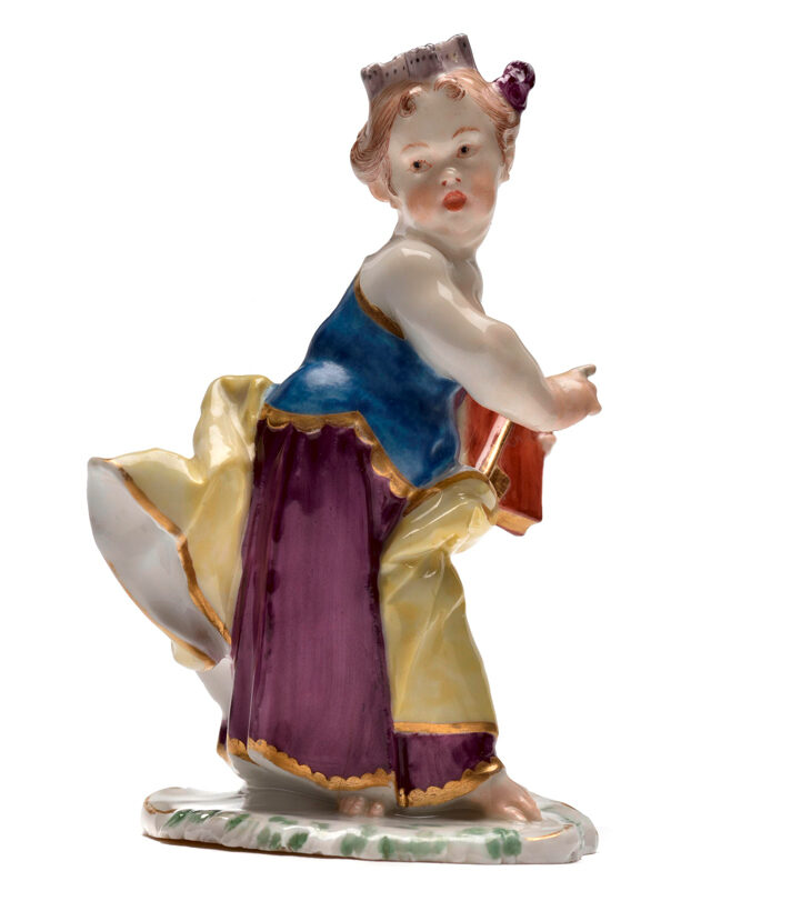 Putto as Cybele (modelled c. 1755–57; fired c. 1760), Franz Anton Bustelli.