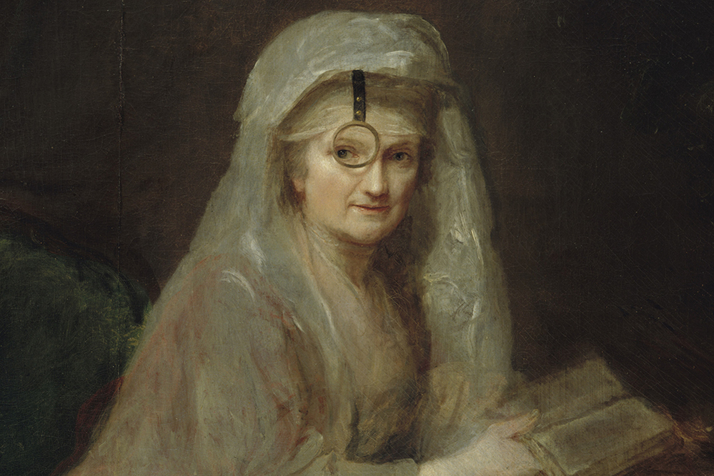 Self-portrait (detail; 1782), Anna Dorothea Therbusch.