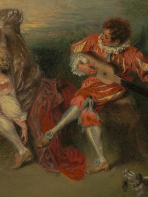 The Surprise (La Surprise)(detail; c. 1718-1719), Jean Antoine Watteau.