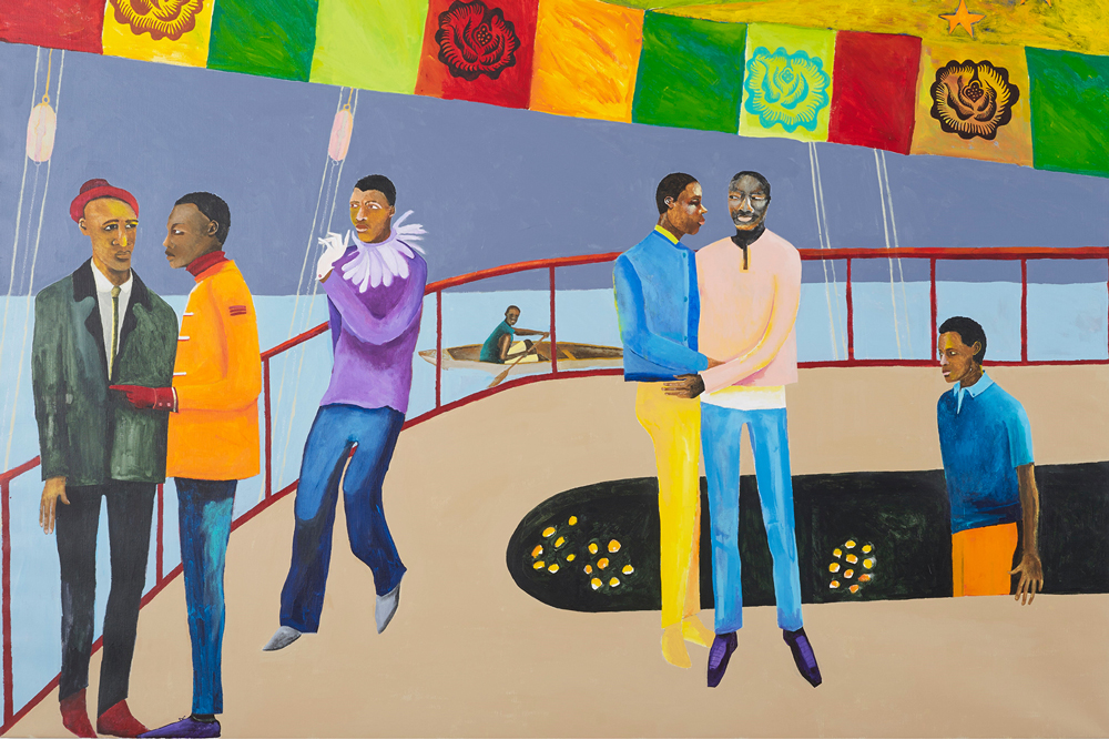 Ball on Shipboard (detail; 2018), Lubaina Himid.