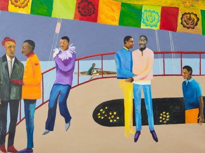 Ball on Shipboard (detail; 2018), Lubaina Himid.