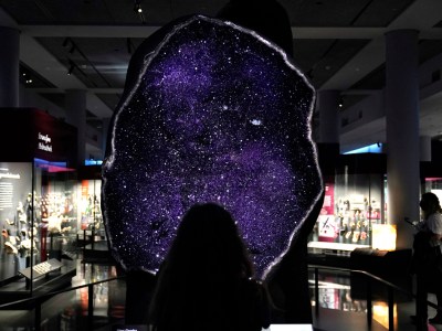 A giant amethyst geode from Uruguay, installed in the Mignone Halls of Gems and Minerals at the American Museum of Natural History, New York. Photo: Timothy A. Clary/AFP via Getty Images