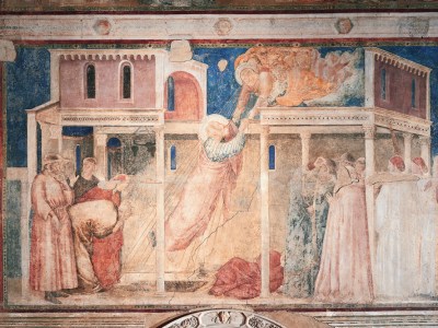 Detail from Giotto's John the Evangelist fresco at the Peruzzi Chapel in Santa Croce, Florence