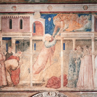 Detail from Giotto's John the Evangelist fresco at the Peruzzi Chapel in Santa Croce, Florence